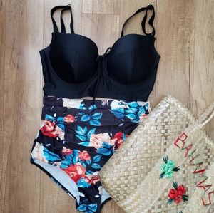 Bustier swim longline bikini top underwire